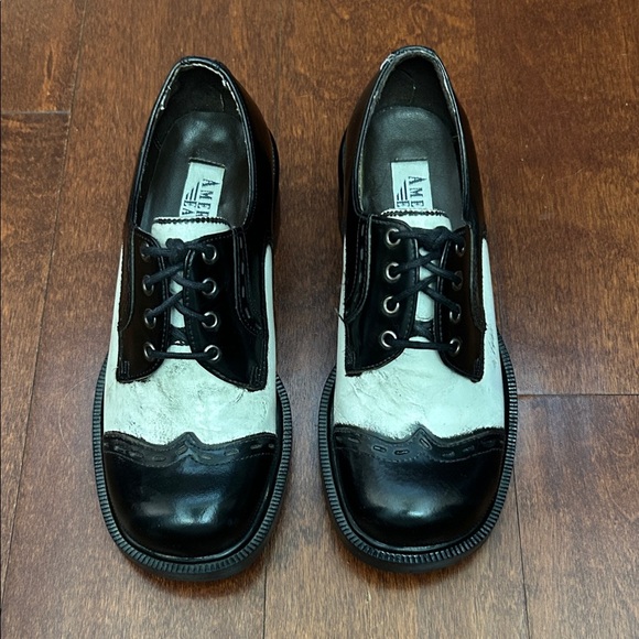 Vintage Wednesday Addams, 90s American Eagle Black and White Oxfords, Size 5.5 - Picture 3 of 16